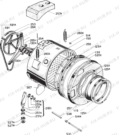 Взрыв-схема стиральной машины Arthurmartinelux 787.65 - Схема узла Functional parts 267